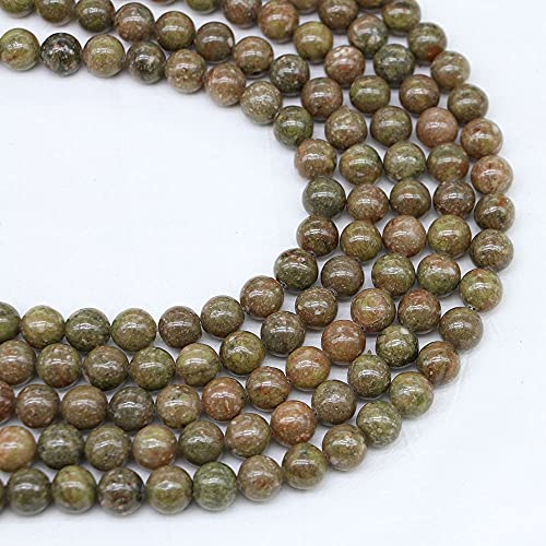 ST 1 Strang/Los Naturstein Blume Grüne Jasspers Perlen runde losen Abstandshalter Perlen für Schmuckhersteller Erkenntnisse DIY -Armband Ohrringe T907 (Artikeldurchmesser: 10 mm x 38pcs) von BDDCYWY