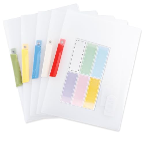 BDHYYM 5 Stück Schnellhefter A4 Plastik Stabil, Mit Namensschild, Heftschoner Schnellhefter Klarsichthüllen A4 Stabil, Schnellhefte Plastik Stabill, Sammelmappe, Für Schule Büro von BDHYYM