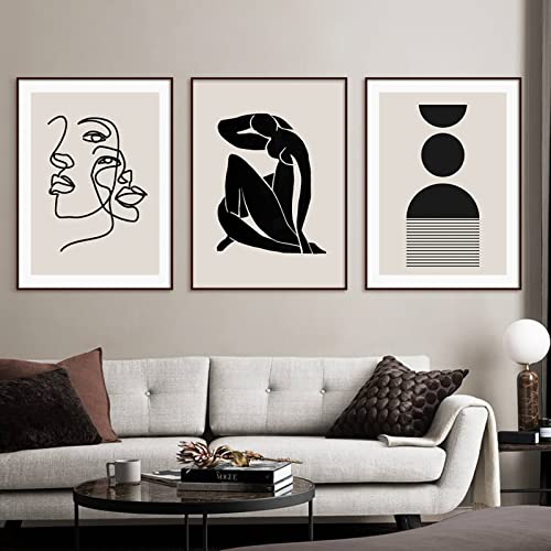 Abstrakte kreative minimalistische Posterdrucklinie schwarz beige Wand Bilder Leinwand Gemälde Bilder für Wohnzimmer Wohnkultur 50 x 70 cm x 3 ungerahmt Abstrakte kreative minimalistische Posterdrucklinie schwarz beige Wand Bilder Leinwand Gemälde Bilder für Wohnzimmer Wohnkultur 50 x 70 cm x 3 ungerahmt von BDHcdfAJGf