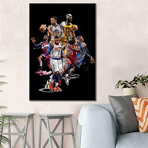 Berühmte Basketball All Star Player Poster und Kunstdrucke Leinwand Gemälde Basketball Sports Star Wand Bilder Bilder für Wohnzimmer Wohnkultur 50x70cm Ungerahmt von BDHcdfAJGf