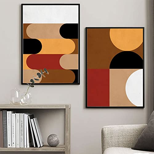 Geometrische Form Poster Erdton Grafik Wand Bilder Leinwand Gemälde Abstrakter Bilderdruckdruck Norbisch Wandbild Für Wohnzimmer Wohnkultur 50x70cmx2 Ungerahmt von BDHcdfAJGf