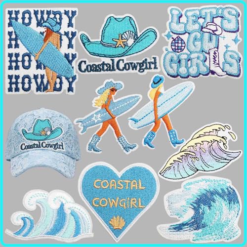 Coastal Cowgirl Aufnäher zum Aufbügeln für Trucker-Hüte, Sommer, Ozeanblau, bestickte Flicken für Mädchen, Stickerei Patch für DIY Stoff/Hut/Kleidung/Jeans/Strandtaschen Coastal Cowgirl Aufnäher zum Aufbügeln für Trucker-Hüte, Sommer, Ozeanblau, bestickte Flicken für Mädchen, Stickerei Patch für DIY Stoff/Hut/Kleidung/Jeans/Strandtaschen von BDIHS
