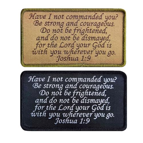 Joshua 1:9 Taktischer Jesus Bibelaufnäher, Bibelvers 210 Have I NOT COMMANDED You, Stickerei-Flicken mit Klettverschluss für christliche Gebetskappen, Taschen, Rucksäcke, 2 Stück Joshua 1:9 Taktischer Jesus Bibelaufnäher, Bibelvers 210 Have I NOT COMMANDED You, Stickerei-Flicken mit Klettverschluss für christliche Gebetskappen, Taschen, Rucksäcke, 2 Stück von BDIHS