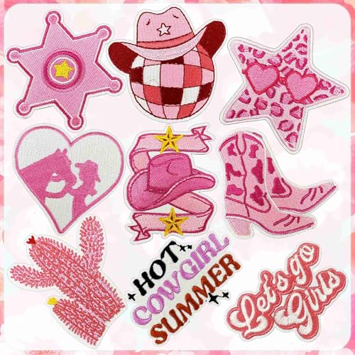 Western-Cowgirl-Aufnäher, bestickt, zum Aufbügeln, für Hut, Kleidung, Jeans, Taschen, Sterne, Herz, Kaktus, Discoball, Hut, Cowgirl-Stiefel, ästhetische Aufnäher für Mädchen Western-Cowgirl-Aufnäher, bestickt, zum Aufbügeln, für Hut, Kleidung, Jeans, Taschen, Sterne, Herz, Kaktus, Discoball, Hut, Cowgirl-Stiefel, ästhetische Aufnäher für Mädchen von BDIHS