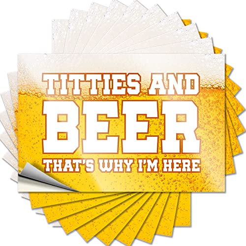 Auto-Aufkleber für Männer, Titties und Bier That's Wtp I'm Here, lustige Aufkleber für Autos, lustige Schilder für Männerhöhle, 12 x 18 cm, 10 Stück Auto-Aufkleber für Männer, Titties und Bier That's Wtp I'm Here, lustige Aufkleber für Autos, lustige Schilder für Männerhöhle, 12 x 18 cm, 10 Stück von BDIX
