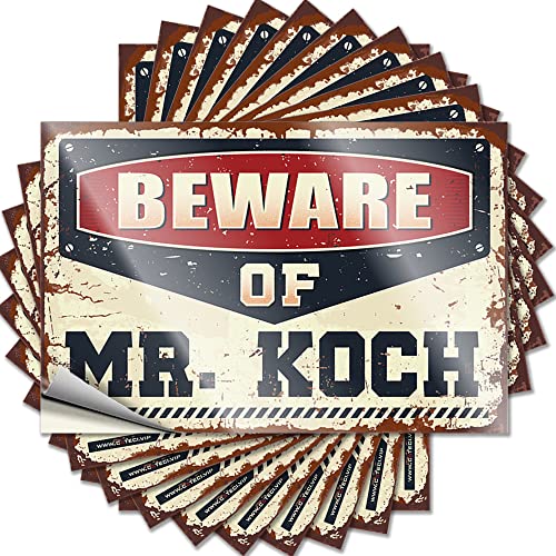 Autoaufkleber "Beware of Mr. Koch", lustig, 8 x 12 cm, 10 Stück Autoaufkleber "Beware of Mr. Koch", lustig, 8 x 12 cm, 10 Stück von BDIX