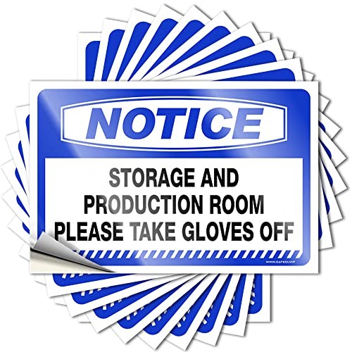 Lustige Aufkleber, Aufschrift "Storage and Production Room Please Take Gloves Off", 10 Stück, für Männer, Dekoration, lustige Raumschilder (6 x 9 cm) von BDIX