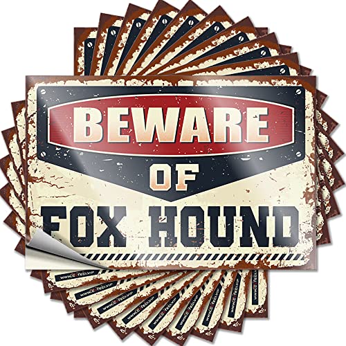 Lustige Aufkleber für Erwachsene, Aufschrift "Beware of Fox Hound", lustiger Aufkleber, 10 Stück, Schild, Dekoration, Streich Aufkleber (12 x 18 cm) von BDIX