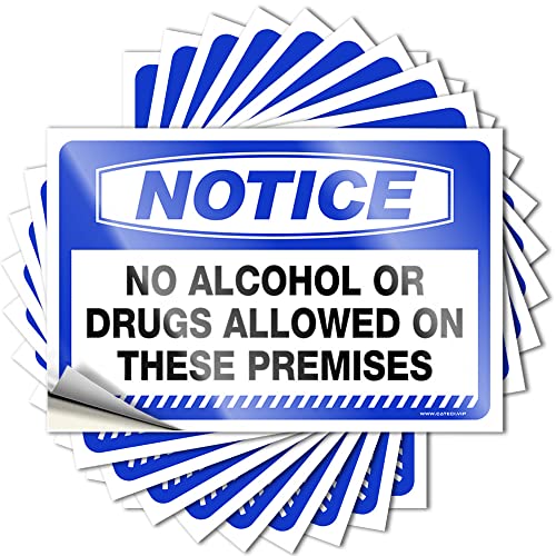 Lustige Aufkleber für Erwachsene, Aufschrift "No Alcohol or Drugs allowed On These Premises", 10 Stück, lustiger Aufkleber (8 x 12 cm) von BDIX