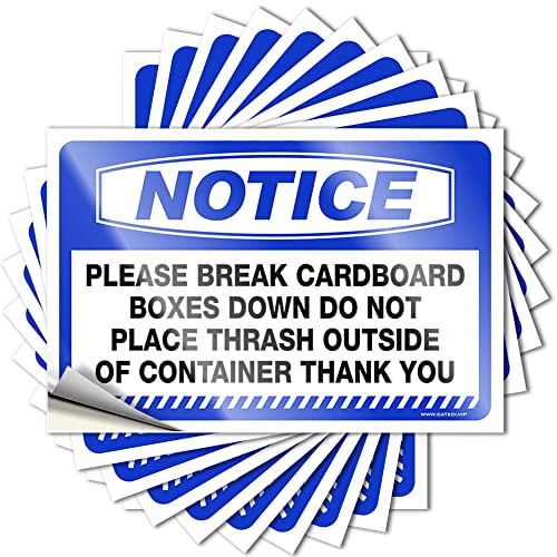 Lustige Aufkleber für Erwachsene, Aufschrift "Please Break Cardboard Boxes Down Do Not", 10 Stück, Männerhöhlenschild, Dekoration, sarkastische Schilder (6 x 9 cm) von BDIX