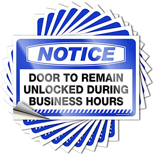 Lustiger Aufkleber, Aufschrift "Door to Remain Unlocked during Business Hours Stickers, 10 Pcs Men Decor Funny Room Signs (8 x 12 cm) von BDIX