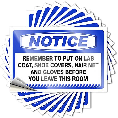Lustiger Aufkleber, Aufschrift "Remember to Put On Lab Coat, Schuhüberzüge", 10 Stück, für Männer, Dekoration, lustige Raumschilder (6 x 9 cm) von BDIX