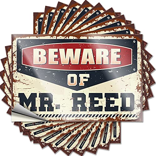 Werkzeugkasten-Aufkleber "Beware of Mr. Reed", lustiger Aufkleber, 10 Stück, Werkzeug-Aufkleber für Männerhöhle (6 x 9 cm) von BDIX