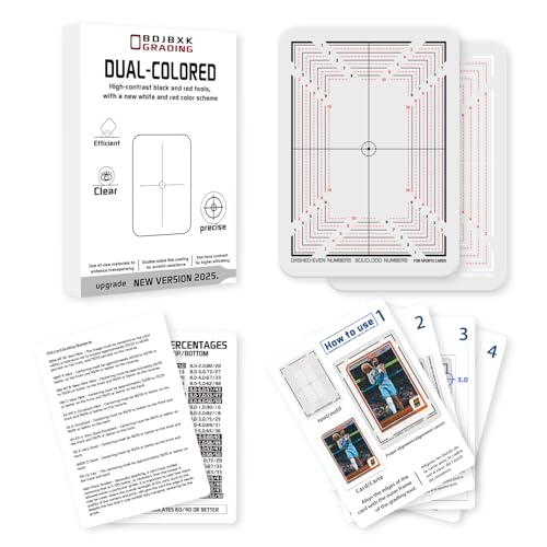BDJBXK Kartenzentrierungswerkzeug, Sportkarten-Bewertungs-Set, enthält zwei Sets Sport-Sammelkarten-Messwerkzeuge (mit Anleitung) von BDJBXK