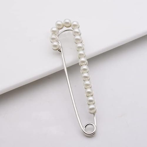 BDSHGRDH Sicherheitsnadeln， 10Pcs 7.5cm Safety Lapel Pins Women Simulated-Pearl Pendant Pins Crystal Rhinestone Brooch(4) von BDSHGRDH