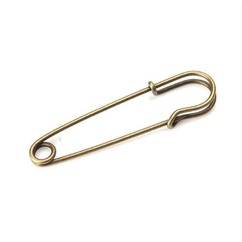 BDSHGRDH Sicherheitsnadeln， 10Pcs 75//80/100mm Large Size 20 Style Fashion Iron Big Brooch Pins Fitting Women DIY Brooch Base Jewelry Accessories Findings(Cooper 80mm) von BDSHGRDH