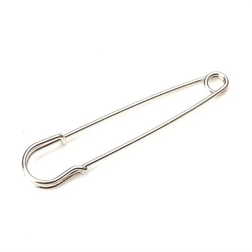 BDSHGRDH Sicherheitsnadeln， 10Pcs 75//80/100mm Large Size 20 Style Fashion Iron Big Brooch Pins Fitting Women DIY Brooch Base Jewelry Accessories Findings(Silver 80mm) von BDSHGRDH