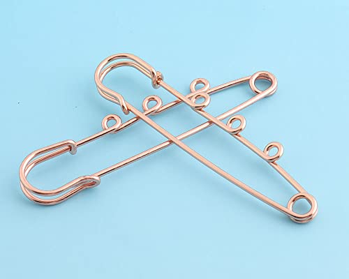 BDSHGRDH Sicherheitsnadeln, 15pcs 65mm Large Size Rose Gold Safety Pins with 3 Holes Jumbo Safety Pin for Blanket Brooch Safety Pins BDSHGRDH Sicherheitsnadeln, 15pcs 65mm Large Size Rose Gold Safety Pins with 3 Holes Jumbo Safety Pin for Blanket Brooch Safety Pins von BDSHGRDH
