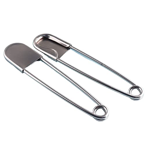 BDSHGRDH Sicherheitsnadeln， 2 Stück 108/128 mm Mattsilber Sicherheitsnadeln, Schalnadeln Riesige Jumbo Sicherheitsnadeln Broschennadeln Wäschenadeln Kilt(Select Size Name) von BDSHGRDH