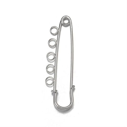 BDSHGRDH Sicherheitsnadeln， 20pcs 55/60mm Large Size Safety Brooch Pins Base Accessories for DIY Jewelry Making Wedding Bouquet(Rhodium 56mm Ring) von BDSHGRDH