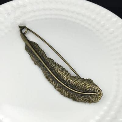 BDSHGRDH Sicherheitsnadeln， 5Pcs 3.2cm Large Size Safety Pins Brooches Twig Feather Decoration Vintage Bronze Brooch Female Sweater Scarf Buckle(11) von BDSHGRDH