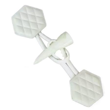 BDSHGRDH Toggle Buttons， 3 Paar 15 cm Lederknöpfe mit Knebelverschluss, Lederknebelknopf for Aufnähen, Knebelverschluss for Mantel, Strickjacke, Jacke(White) von BDSHGRDH