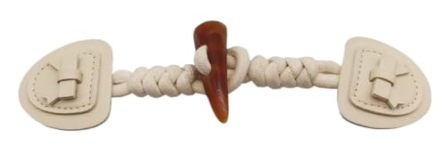BDSHGRDH Toggle Buttons， 3 Paar 18 cm große Knebelverschlussknöpfe aus Leder mit Schleife, Knebelknopf aus Leder for Aufnähen, Knebelverschluss for Mantel, Strickjacke, Jacke(White) von BDSHGRDH