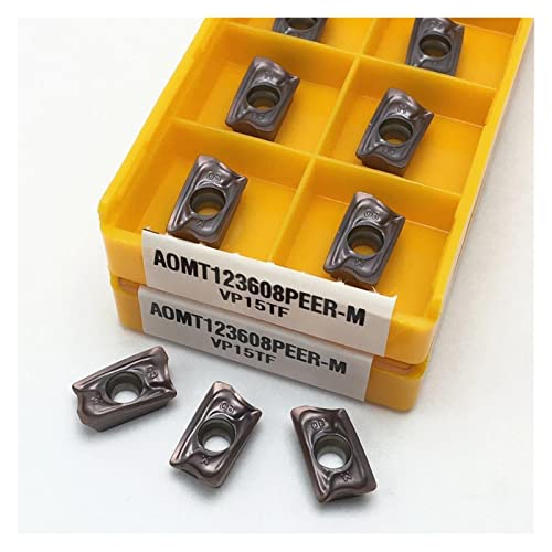 Schaftfräser， CNC Werkzeuge AOMT123608PEER M VP15TF Hartmetall Fräsen Einsätze Wende Schaftfräser Maschine Werkzeug Flugzeug Fräser AOMT123608 Cutter(20pcs(2box)) von BDSHGRDH