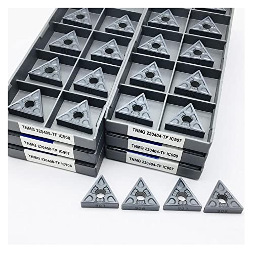 Schaftfräser， CNC-Werkzeuge TNMG220404 TF IC907 IC908 TNMG220408 TF IC908 IC907 Hartmetall-Fräser, externes Drehwerkzeug, CNC-Werkzeug (10 Stück)(TNMG220404 TF IC908) von BDSHGRDH