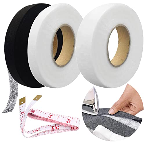 BDSHUNBF 3 Pack Saumband zum Aufbügeln, Klebeband zum Bügelband Saumband, Kein Nähen Aufbügeln Saumband, für Hosen Gardinen Vorhänge Kleidung Jeans (50 m Länge und 20mm und 12mm Breite) von BDSHUNBF