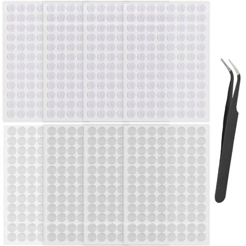BDSHUNBF 800 Stück Klettpunkte Selbstklebend 10 mm, 400 Paar Klett Klebepunkte, Self Adhesive Klett Klebe Punkte, für Handwerk auf Papier, Kunststoff, Glas, Leder, Metall (Weiß) von BDSHUNBF