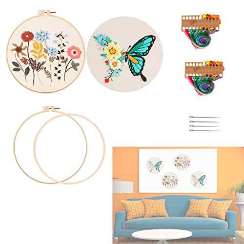 BDSHUNBF Anfänger Stickerei Set, 2pcs Stickerei Set, Blumenmuster Pflanzen Kreuzstich-Kit Starter Tools Kit für DIY Kunst, Handwerk, Nähen BDSHUNBF Anfänger Stickerei Set, 2pcs Stickerei Set, Blumenmuster Pflanzen Kreuzstich-Kit Starter Tools Kit für DIY Kunst, Handwerk, Nähen von BDSHUNBF
