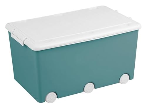 BDW Aufbewahrungsbox mit Deckel - Kiste für Kinderzimmer, Kindergarderobe, Sortierbox - Spielzeug Aufbewahrung, Spielzeugkiste, Box 60 L - 57 x 36 x 29 cm - Kunststoff - Türkis BDW Aufbewahrungsbox mit Deckel - Kiste für Kinderzimmer, Kindergarderobe, Sortierbox - Spielzeug Aufbewahrung, Spielzeugkiste, Box 60 L - 57 x 36 x 29 cm - Kunststoff - Türkis von BDW