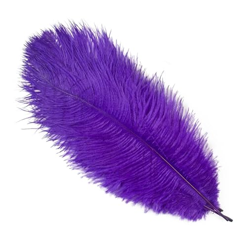 BDXMKS Straußenfeder 10 STÜCKE 15-60 cm Große Straußenfedern Straußenfedern Tischdekoration Party Hochzeit Zubehör Dekoration(Deep Purple,30-35cm) von BDXMKS