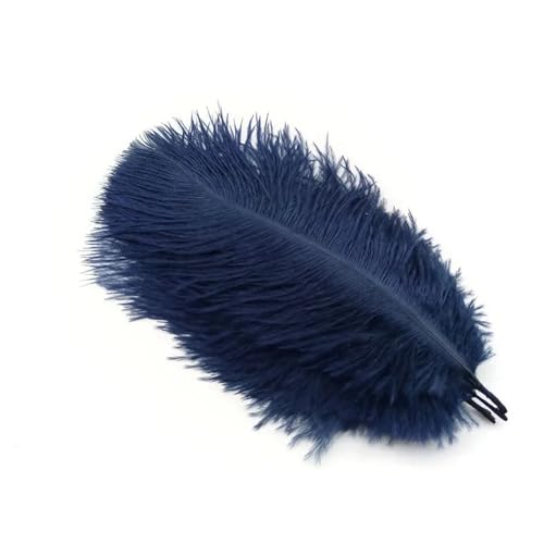 BDXMKS Straußenfeder 10 Stück Straußenfedern zur Schmuckherstellung, Federschmuck, DIY, Traumfänger, Dekoration, Vase, Handarbeit, Bastelbedarf, Hochzeitszubehör(Deep Bule Feathers) von BDXMKS