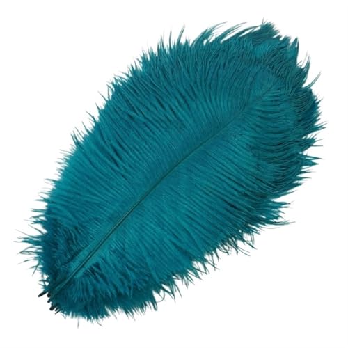 BDXMKS Straußenfeder 10 Stück farbige Straußenfedern for Basteln, Federdekoration, Tischdekoration, Schmuck, Kunsthandwerk, Dekoration(Deep Lake Blue,25-30cm 10-12inch) von BDXMKS