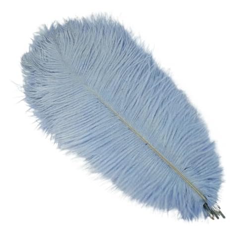 BDXMKS Straußenfeder 10 Stück farbige Straußenfedern for Basteln, Hochzeitsdekoration, Bastelzubehör, Tischdekoration, Karnevalsdeko(Light Blue,45-50cm 18-20inch) von BDXMKS