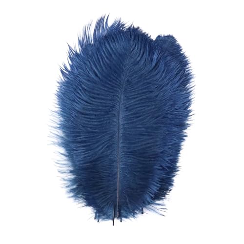BDXMKS Straußenfeder Straußenfedern for Hochzeitsdekoration, Bastelzubehör, DIY-Traumfänger, 15–55 cm, Federdekor, 10 Stück(26 Blue,25-30cm 10-12inch) von BDXMKS
