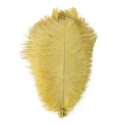 BDXMKS Straußenfeder Straußenfedern for Hochzeitsdekoration, Bastelzubehör, DIY-Traumfänger, 15–55 cm, Federdekor, 10 Stück(45 Golden,50-55cm 20-22inch) von BDXMKS