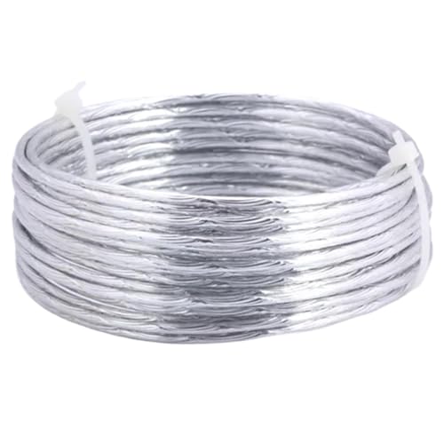 Basteldraht 1,0 m/5,0 m Lot 2,0 mm verschiedene Muster Aluminiumdraht Gold/Silber weicher Handwerksdraht vielseitiger Metalldraht DIY handgefertigte Schmuckherstellung(2mm Silver D,1M) von BDXMKS