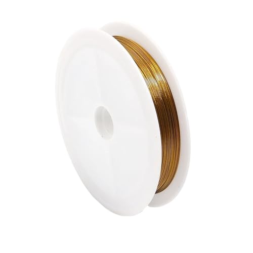Basteldraht 1 Rolle/Los 0,3–10,0 mm Edelstahldraht Schmuckdraht Schmuckkordel Schnur for die Schmuckherstellung DIY Armband Halskette Zubehör(Gold,0.35mm-30meters) von BDXMKS