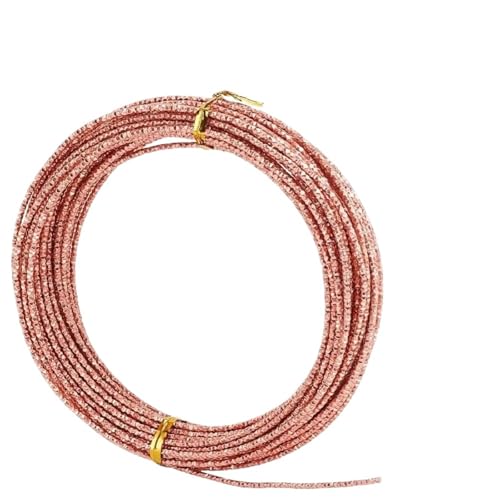 Basteldraht 1 Rolle 32,8 Fuß 12 Gauge Roségold strukturierter Aluminiumdraht Diamantschliff runder Aluminium-Basteldraht for die Herstellung von Ornamenten und anderen(AECH02-17670) von BDXMKS
