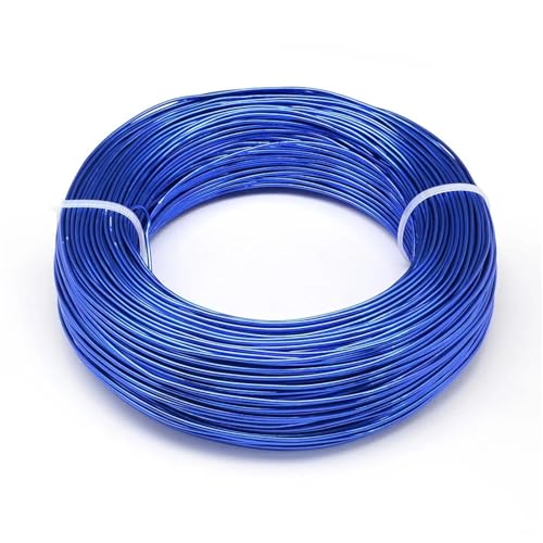 Basteldraht 1 Rolle mehrfarbiger Aluminiumdraht, Schmuckzubehör zur Schmuckherstellung, DIY-Halsketten, Armbänder, 0,8 mm, 1,0 mm, 1,5 mm, 2,0 mm, 3,0 mm, 4,0 mm, 5,0 mm, 6,0 mm(Blue,2mm 55m) von BDXMKS
