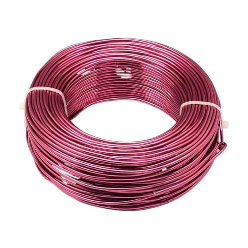 Basteldraht 1 Rolle mehrfarbiger Aluminiumdraht, Schmuckzubehör zur Schmuckherstellung, DIY-Halsketten, Armbänder, 0,8 mm, 1,0 mm, 1,5 mm, 2,0 mm, 3,0 mm, 4,0 mm, 5,0 mm, 6,0 mm(Cerise,0.8mm 300m) von BDXMKS