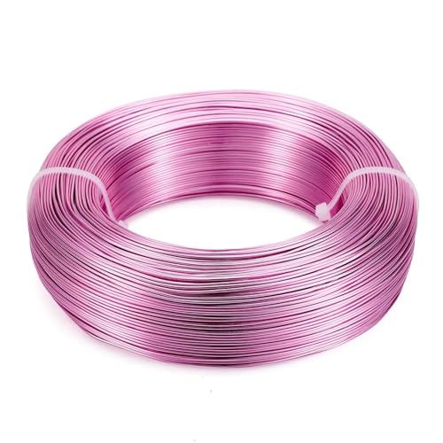 Basteldraht 1 Rolle mehrfarbiger Aluminiumdraht, Schmuckzubehör zur Schmuckherstellung, DIY-Halsketten, Armbänder, 0,8 mm, 1,0 mm, 1,5 mm, 2,0 mm, 3,0 mm, 4,0 mm, 5,0 mm, 6,0 mm(Pink,1.5mm 100m) von BDXMKS