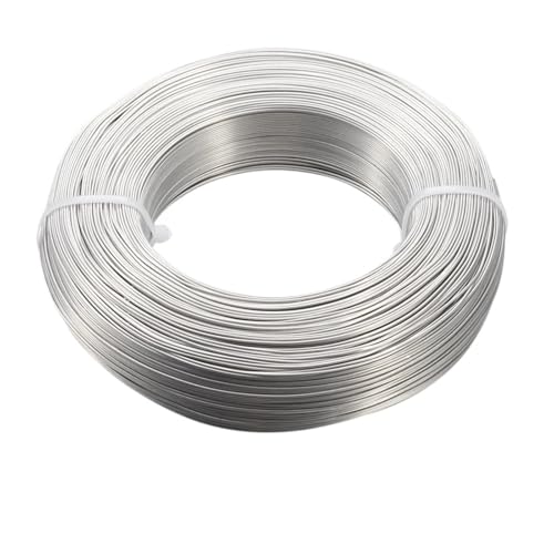 Basteldraht 1 Rolle mehrfarbiger Aluminiumdraht, Schmuckzubehör zur Schmuckherstellung, DIY-Halsketten, Armbänder, 0,8 mm, 1,0 mm, 1,5 mm, 2,0 mm, 3,0 mm, 4,0 mm, 5,0 mm, 6,0 mm(Raw,0.8mm 300m) von BDXMKS