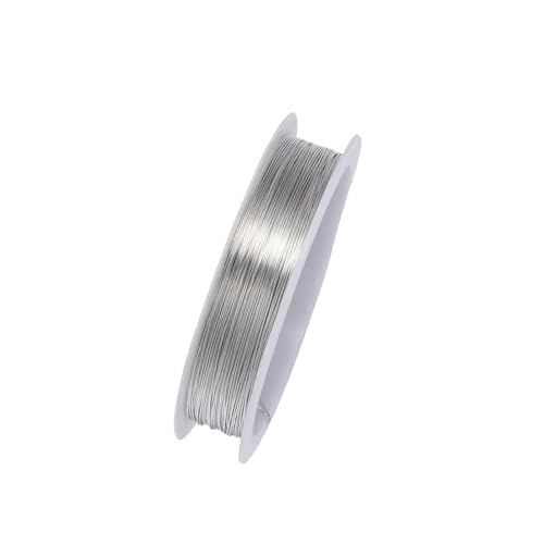 Basteldraht 1 Rolle stabiler Kupferdraht aus Goldlegierung, Durchmesser 0,2 0,3 0,4 0,5 0,6 0,7 0,8 1,0 mm, Metallfadendraht for die Herstellung von Schmuck mit DIY-Perlen(Sliver1,0.6mm 5m Per Roll) von BDXMKS
