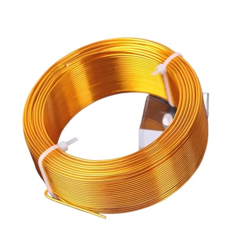 Basteldraht 1 große Rolle 0,8 mm/1,0 mm/1,5 mm/2,0 mm/2,5 mm/3,0 mm Aluminium-Weichmetall-Basteldraht for Schmuckherstellung DIY(Deep Gold Color,3.0mm (13 meters)) von BDXMKS