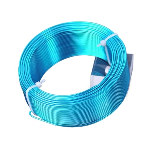 Basteldraht 1 große Rolle 0,8 mm/1,0 mm/1,5 mm/2,0 mm/2,5 mm/3,0 mm Aluminium-Weichmetall-Basteldraht for Schmuckherstellung DIY(Deep Lake Blue,2.0mm (23 meters)) von BDXMKS
