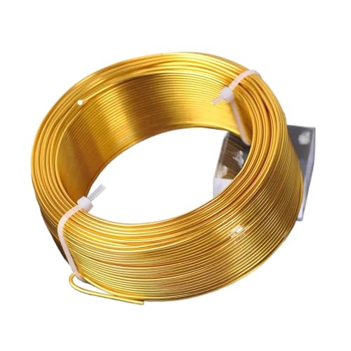 Basteldraht 1 große Rolle 0,8 mm/1,0 mm/1,5 mm/2,0 mm/2,5 mm/3,0 mm Aluminium-Weichmetall-Basteldraht for Schmuckherstellung DIY(Gold Color,2.0mm (23 meters)) von BDXMKS